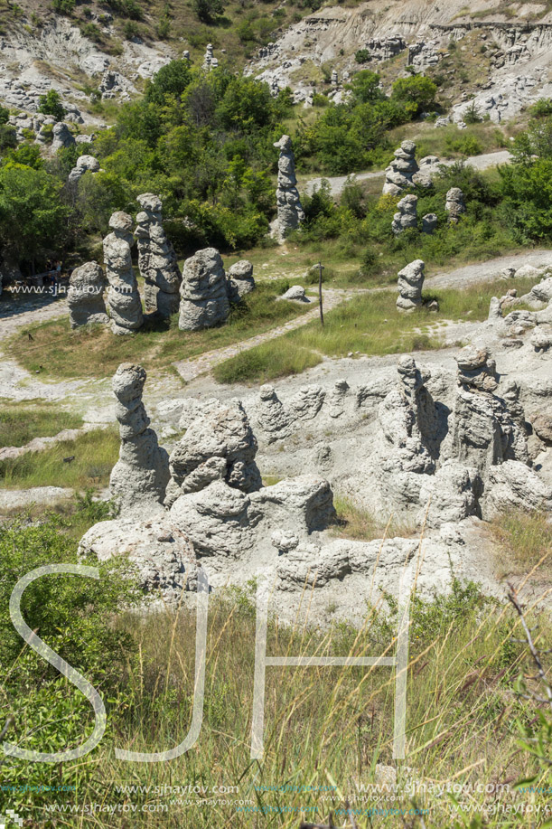 Landscape with rock formation The Stone Dolls of Kuklica near town of Kratovo, Republic of Macedonia