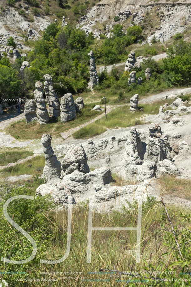 Landscape with rock formation The Stone Dolls of Kuklica near town of Kratovo, Republic of Macedonia