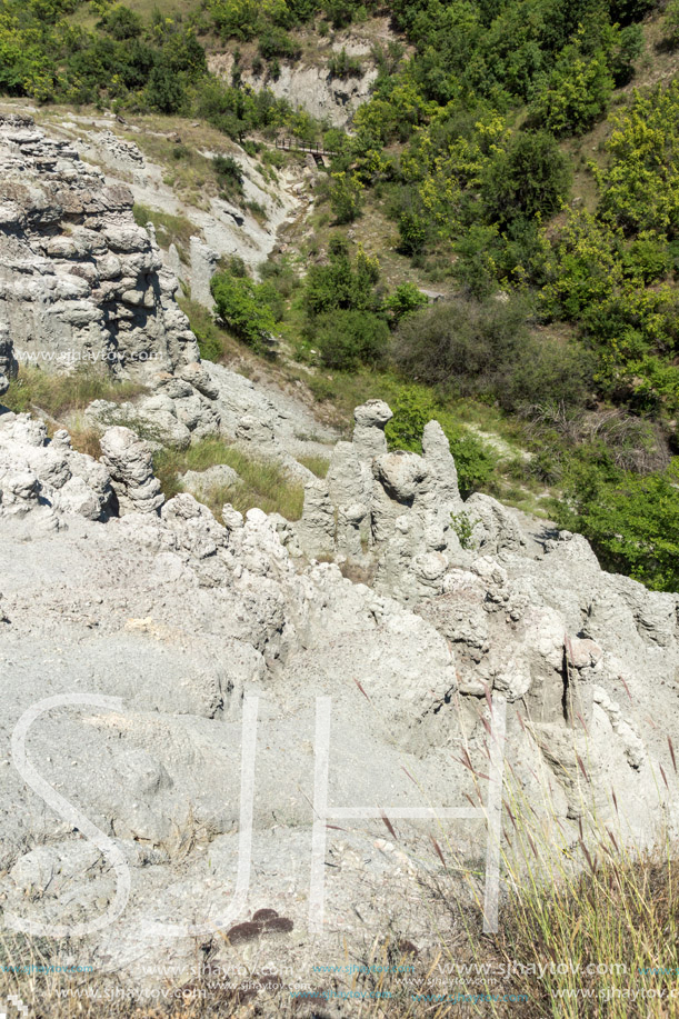 Landscape with rock formation The Stone Dolls of Kuklica near town of Kratovo, Republic of Macedonia