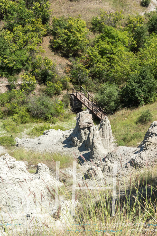 Landscape with rock formation The Stone Dolls of Kuklica near town of Kratovo, Republic of Macedonia