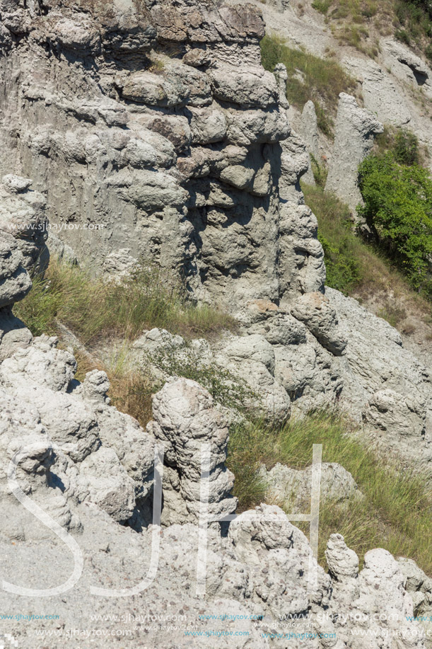 Landscape with rock formation The Stone Dolls of Kuklica near town of Kratovo, Republic of Macedonia