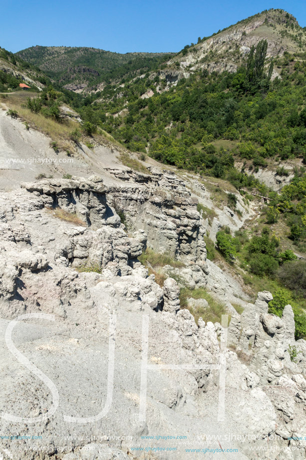 Landscape with rock formation The Stone Dolls of Kuklica near town of Kratovo, Republic of Macedonia