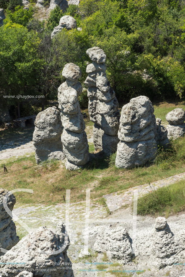 Landscape with rock formation The Stone Dolls of Kuklica near town of Kratovo, Republic of Macedonia