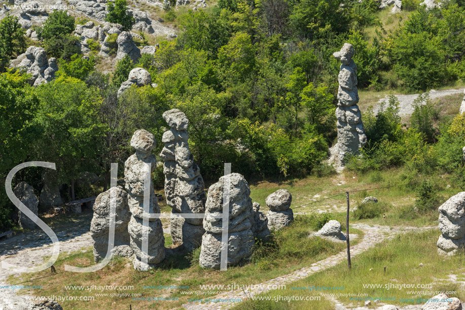 Landscape with rock formation The Stone Dolls of Kuklica near town of Kratovo, Republic of Macedonia