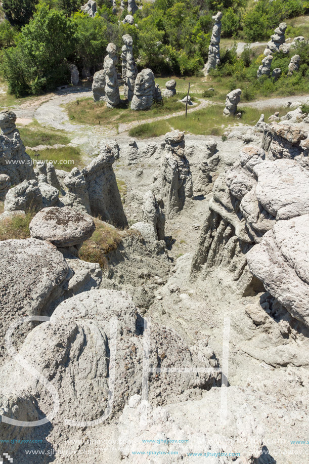 Landscape with rock formation The Stone Dolls of Kuklica near town of Kratovo, Republic of Macedonia