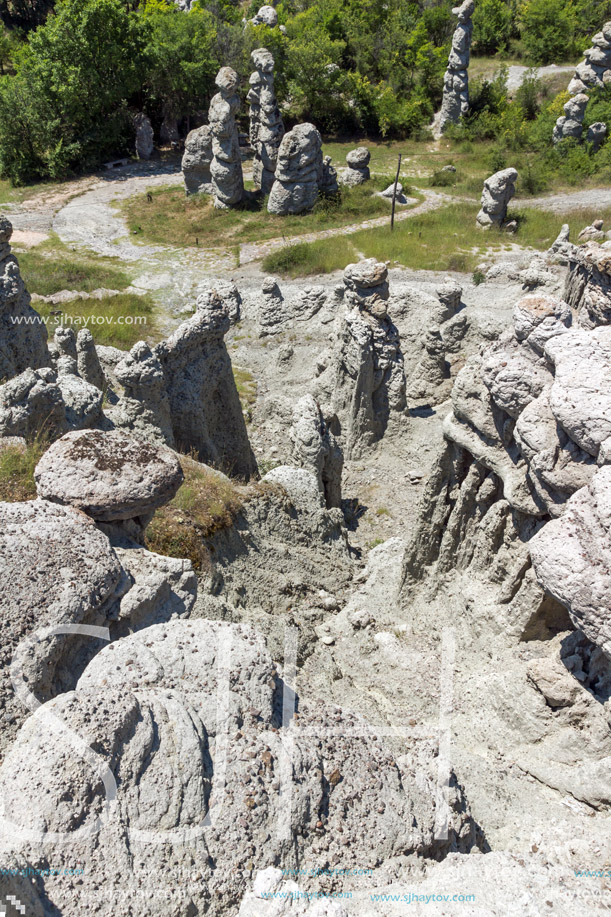 Landscape with rock formation The Stone Dolls of Kuklica near town of Kratovo, Republic of Macedonia