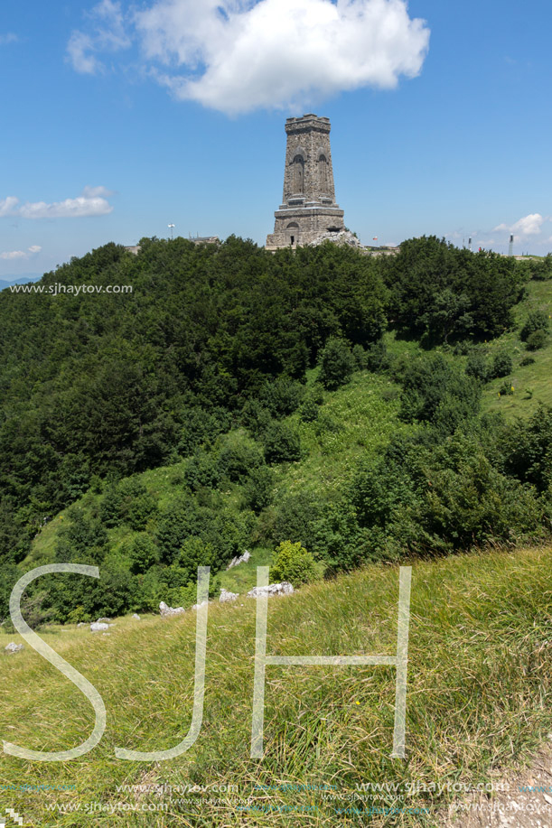 Monument to Liberty Shipka and landscape to Stara Planina (Balkan) Mountain, Stara Zagora Region, Bulgaria