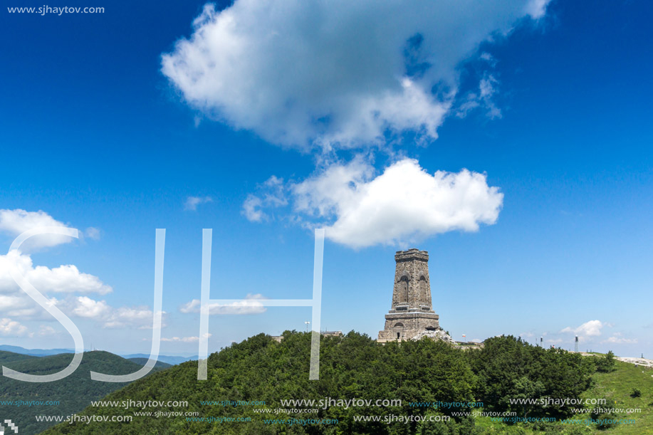 Monument to Liberty Shipka and landscape to Stara Planina (Balkan) Mountain, Stara Zagora Region, Bulgaria