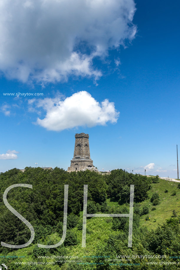 Monument to Liberty Shipka and landscape to Stara Planina (Balkan) Mountain, Stara Zagora Region, Bulgaria