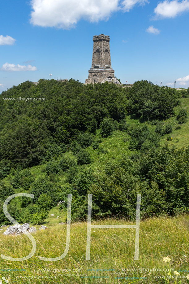 Monument to Liberty Shipka and landscape to Stara Planina (Balkan) Mountain, Stara Zagora Region, Bulgaria