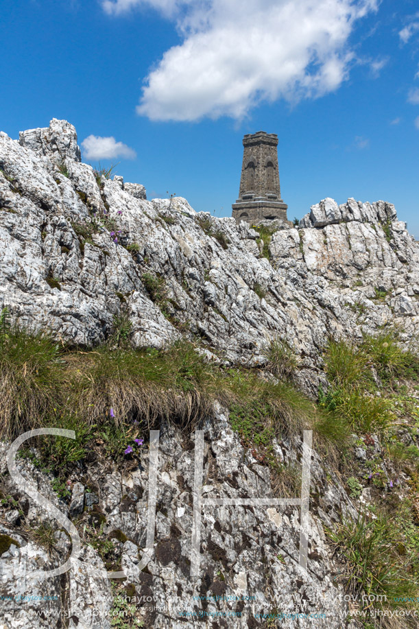 Monument to Liberty Shipka and landscape to Stara Planina (Balkan) Mountain, Stara Zagora Region, Bulgaria