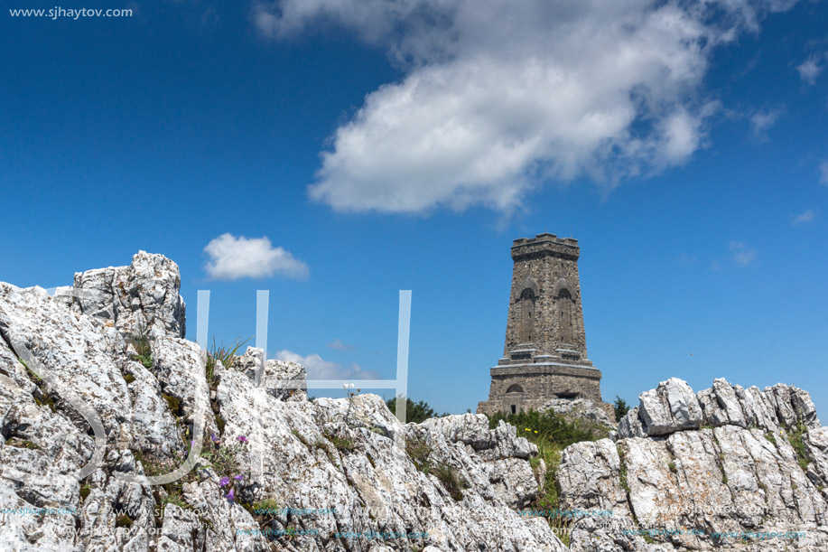 Monument to Liberty Shipka and landscape to Stara Planina (Balkan) Mountain, Stara Zagora Region, Bulgaria