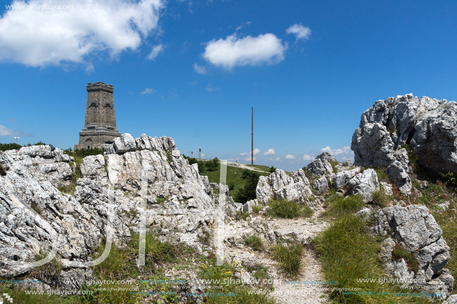 Monument to Liberty Shipka and landscape to Stara Planina (Balkan) Mountain, Stara Zagora Region, Bulgaria