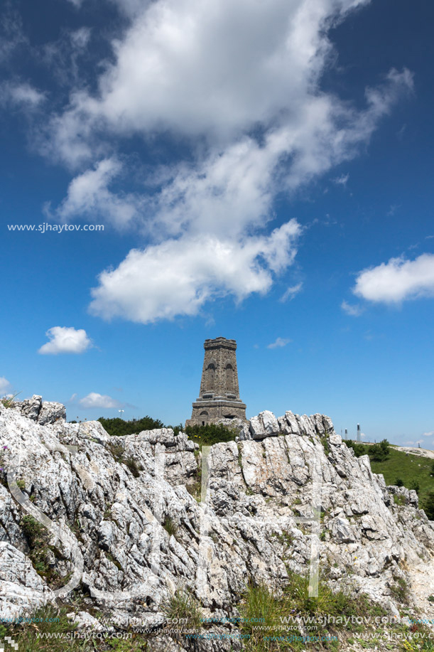 Monument to Liberty Shipka and landscape to Stara Planina (Balkan) Mountain, Stara Zagora Region, Bulgaria