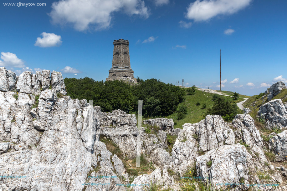 Monument to Liberty Shipka and landscape to Stara Planina (Balkan) Mountain, Stara Zagora Region, Bulgaria