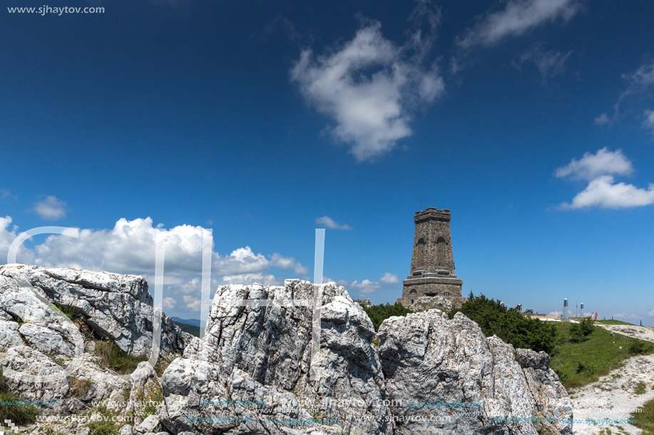 Monument to Liberty Shipka and landscape to Stara Planina (Balkan) Mountain, Stara Zagora Region, Bulgaria