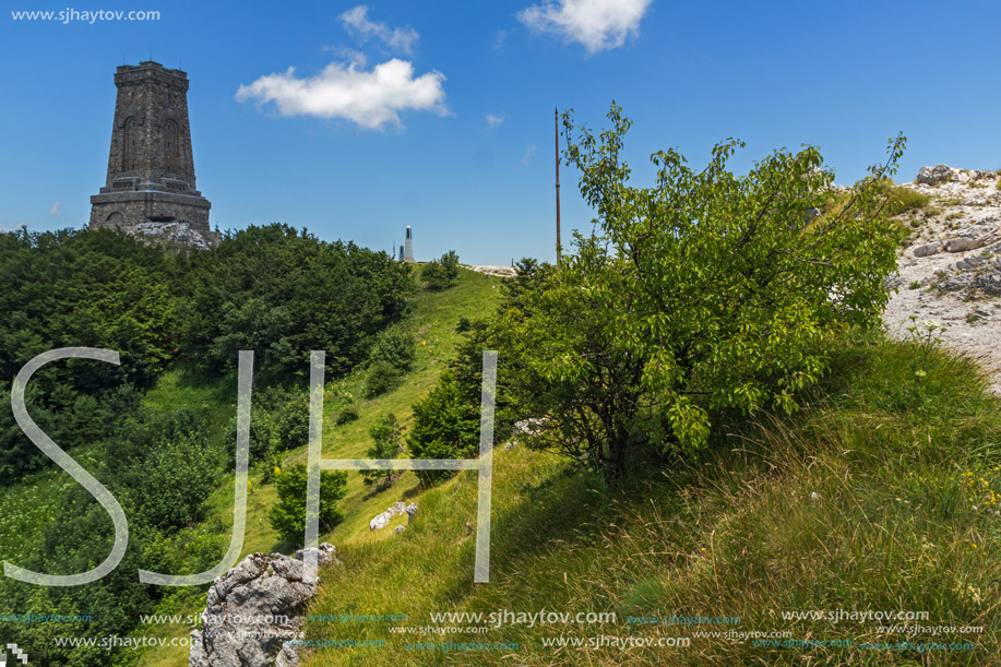 Monument to Liberty Shipka and landscape to Stara Planina (Balkan) Mountain, Stara Zagora Region, Bulgaria