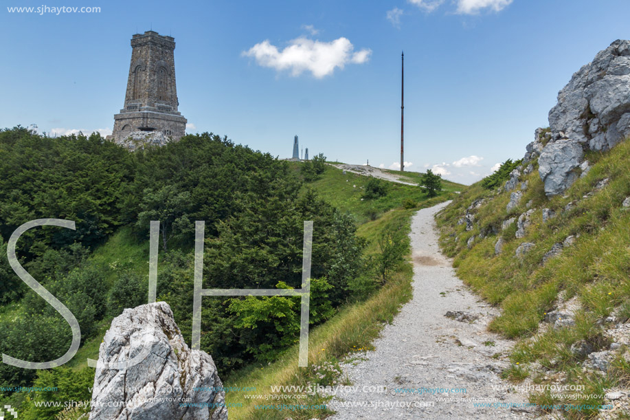 Monument to Liberty Shipka and landscape to Stara Planina (Balkan) Mountain, Stara Zagora Region, Bulgaria