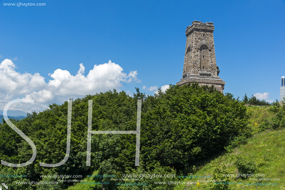 Monument to Liberty Shipka and landscape to Stara Planina (Balkan) Mountain, Stara Zagora Region, Bulgaria