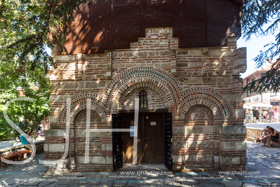 NESSEBAR, BULGARIA - AUGUST 12, 2018: Ruins of Ancient Church of Saint Paraskeva in the town of Nessebar, Burgas Region, Bulgaria