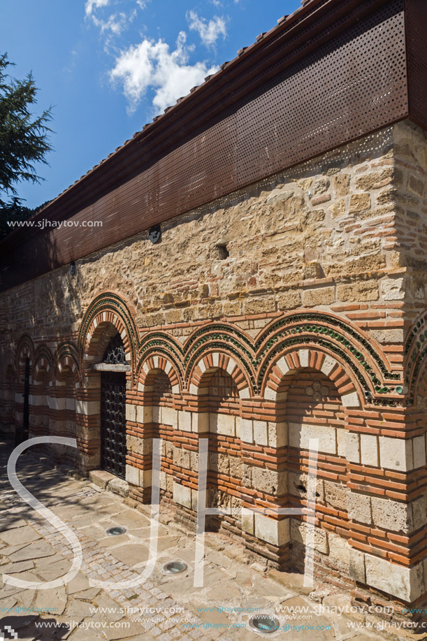 NESSEBAR, BULGARIA - AUGUST 12, 2018: Ruins of Ancient Church of Saint Paraskeva in the town of Nessebar, Burgas Region, Bulgaria