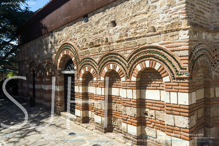 NESSEBAR, BULGARIA - AUGUST 12, 2018: Ruins of Ancient Church of Saint Paraskeva in the town of Nessebar, Burgas Region, Bulgaria