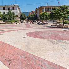 SMOLYAN, BULGARIA - AUGUST 14, 2018: Summer view of Old Center of the town of Smolyan, Bulgaria