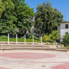 SMOLYAN, BULGARIA - AUGUST 14, 2018: Summer view of Old Center of the town of Smolyan, Bulgaria