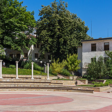 SMOLYAN, BULGARIA - AUGUST 14, 2018: Summer view of Old Center of the town of Smolyan, Bulgaria