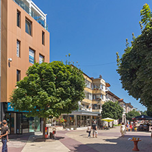 SMOLYAN, BULGARIA - AUGUST 14, 2018: Summer view of Old Center of the town of Smolyan, Bulgaria