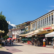 SMOLYAN, BULGARIA - AUGUST 14, 2018: Summer view of Old Center of the town of Smolyan, Bulgaria