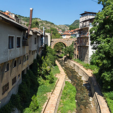 KRATOVO, MACEDONIA - JULY 21, 2018: Old Medieval Bridge at the center of town of Kratovo, Republic of Macedonia