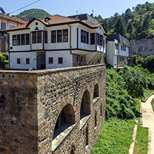 KRATOVO, MACEDONIA - JULY 21, 2018: Old Medieval Bridge at the center of town of Kratovo, Republic of Macedonia