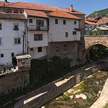 KRATOVO, MACEDONIA - JULY 21, 2018: Old Medieval Bridge at the center of town of Kratovo, Republic of Macedonia