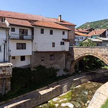 KRATOVO, MACEDONIA - JULY 21, 2018: Old Medieval Bridge at the center of town of Kratovo, Republic of Macedonia