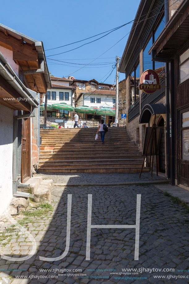 KRATOVO, MACEDONIA - JULY 21, 2018: Old Houses at the center of town of Kratovo, Republic of Macedonia