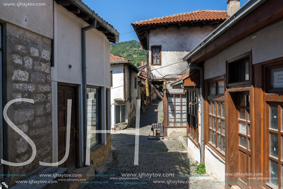 KRATOVO, MACEDONIA - JULY 21, 2018: Old Houses at the center of town of Kratovo, Republic of Macedonia