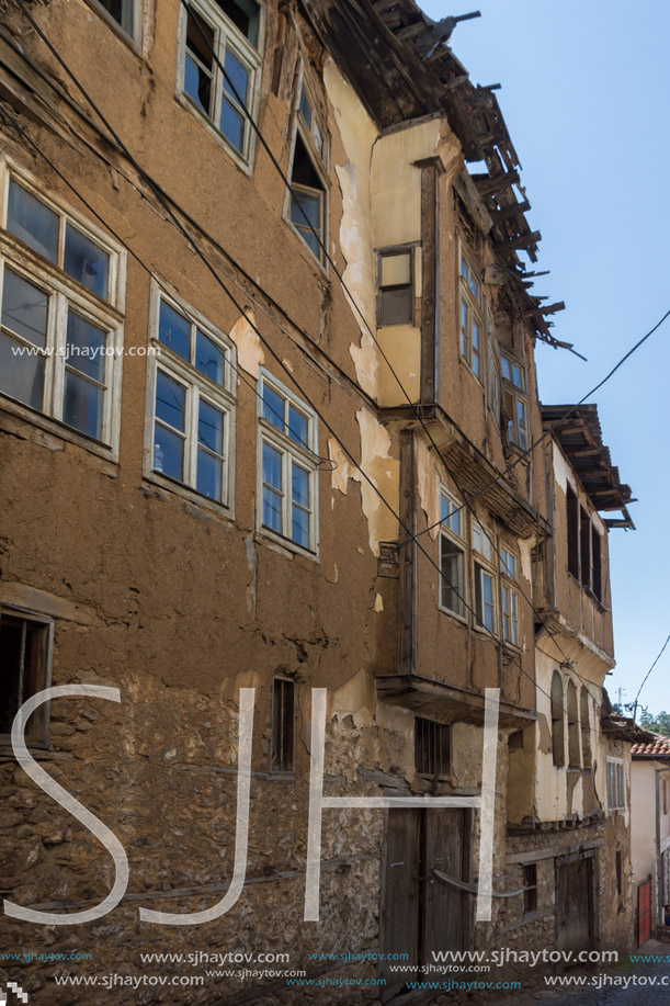 KRATOVO, MACEDONIA - JULY 21, 2018: Old Houses at the center of town of Kratovo, Republic of Macedonia