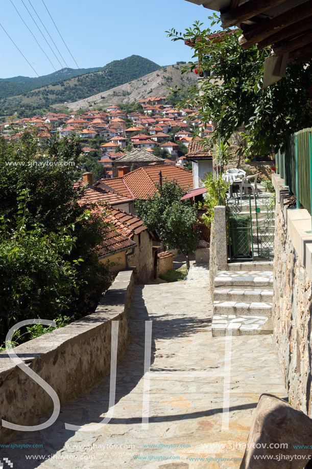 KRATOVO, MACEDONIA - JULY 21, 2018: Panoramic view of town of Kratovo, Republic of Macedonia