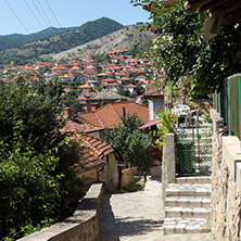 KRATOVO, MACEDONIA - JULY 21, 2018: Panoramic view of town of Kratovo, Republic of Macedonia