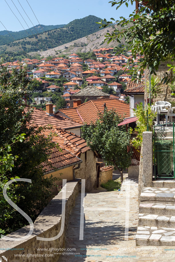 KRATOVO, MACEDONIA - JULY 21, 2018: Panoramic view of town of Kratovo, Republic of Macedonia