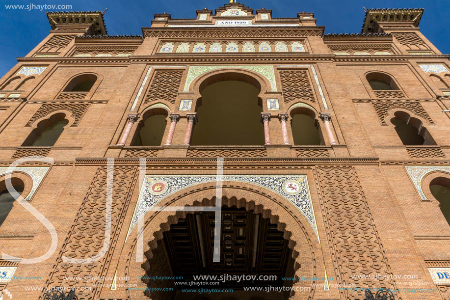 MADRID, SPAIN - JANUARY 24, 2018:  Las Ventas Bullring (Plaza de Toros de Las Ventas) situated at Plaza de torros in City of Madrid, Spain