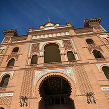 MADRID, SPAIN - JANUARY 24, 2018:  Las Ventas Bullring (Plaza de Toros de Las Ventas) situated at Plaza de torros in City of Madrid, Spain