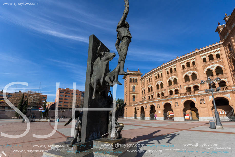 MADRID, SPAIN - JANUARY 24, 2018:  Las Ventas Bullring (Plaza de Toros de Las Ventas) situated at Plaza de torros in City of Madrid, Spain