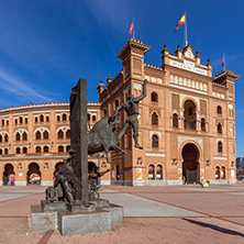 MADRID, SPAIN - JANUARY 24, 2018:  Las Ventas Bullring (Plaza de Toros de Las Ventas) situated at Plaza de torros in City of Madrid, Spain