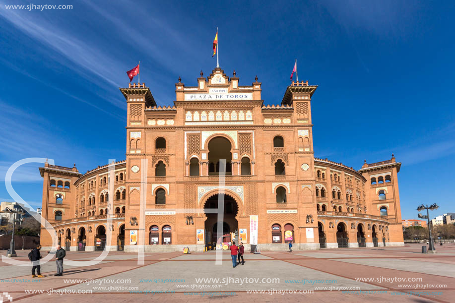 MADRID, SPAIN - JANUARY 24, 2018:  Las Ventas Bullring (Plaza de Toros de Las Ventas) situated at Plaza de torros in City of Madrid, Spain