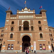 MADRID, SPAIN - JANUARY 24, 2018:  Las Ventas Bullring (Plaza de Toros de Las Ventas) situated at Plaza de torros in City of Madrid, Spain