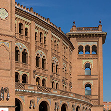 MADRID, SPAIN - JANUARY 24, 2018:  Las Ventas Bullring (Plaza de Toros de Las Ventas) situated at Plaza de torros in City of Madrid, Spain