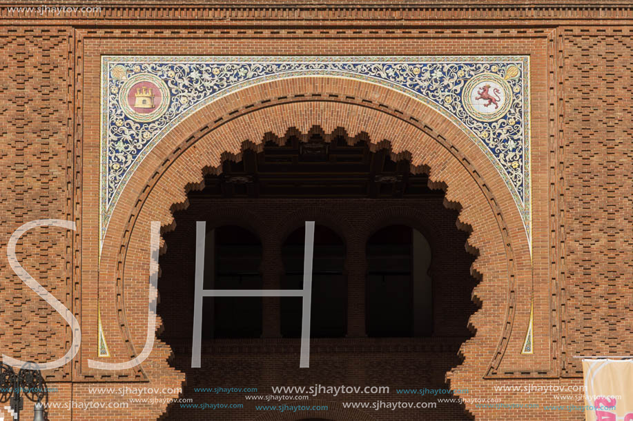 MADRID, SPAIN - JANUARY 24, 2018:  Las Ventas Bullring (Plaza de Toros de Las Ventas) situated at Plaza de torros in City of Madrid, Spain