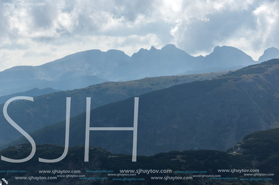 Landscape of Malyovitsa peak, view from The Seven Rila Lakes,Rila Mountan, Bulgaria